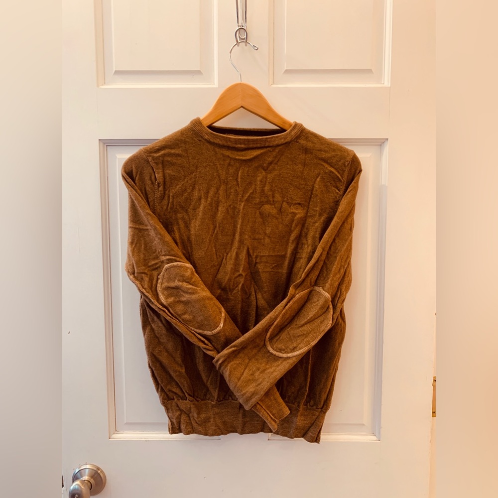 armata di mare camel sweater with enforced elbow